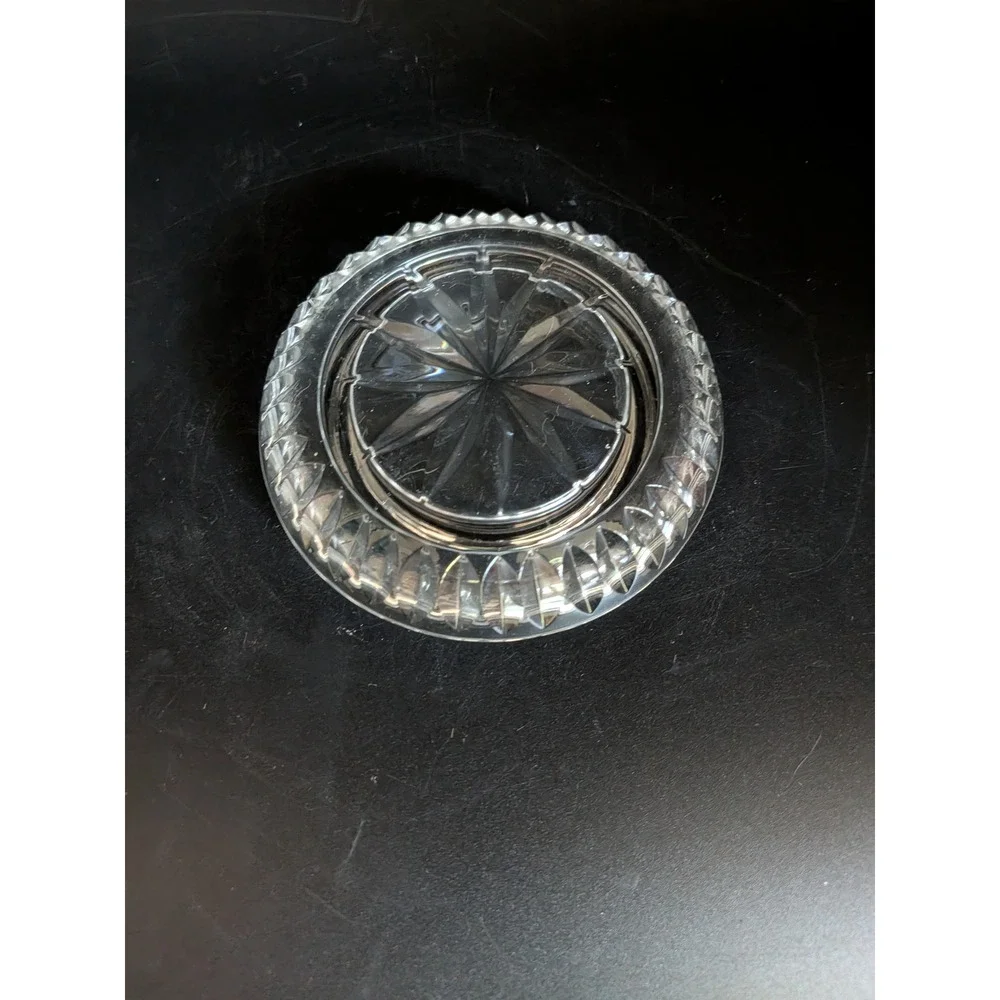 Vintage Galway Irish Crystal Butter Dish Diamond Cut